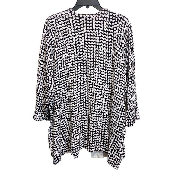 Lane Bryant 26/28 Black White Open Front Cardigan - Picture 3 of 6